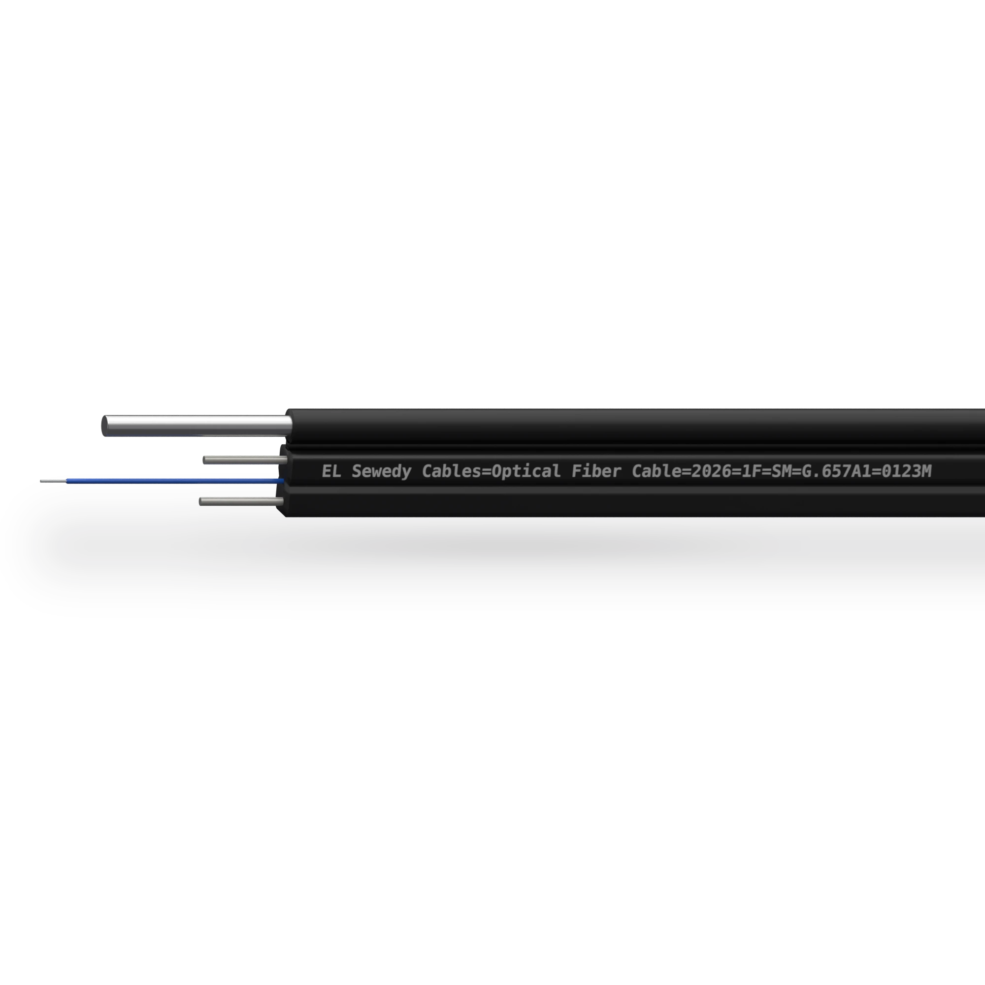Flat Drop Cable with Messenger Wire